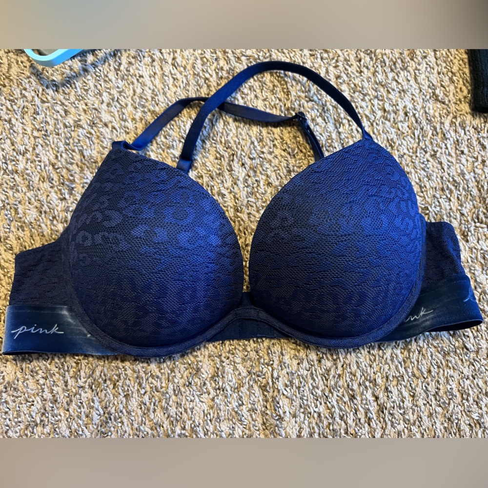 Pink Victoria Secret wear everywhere super push up 36b navy blue color